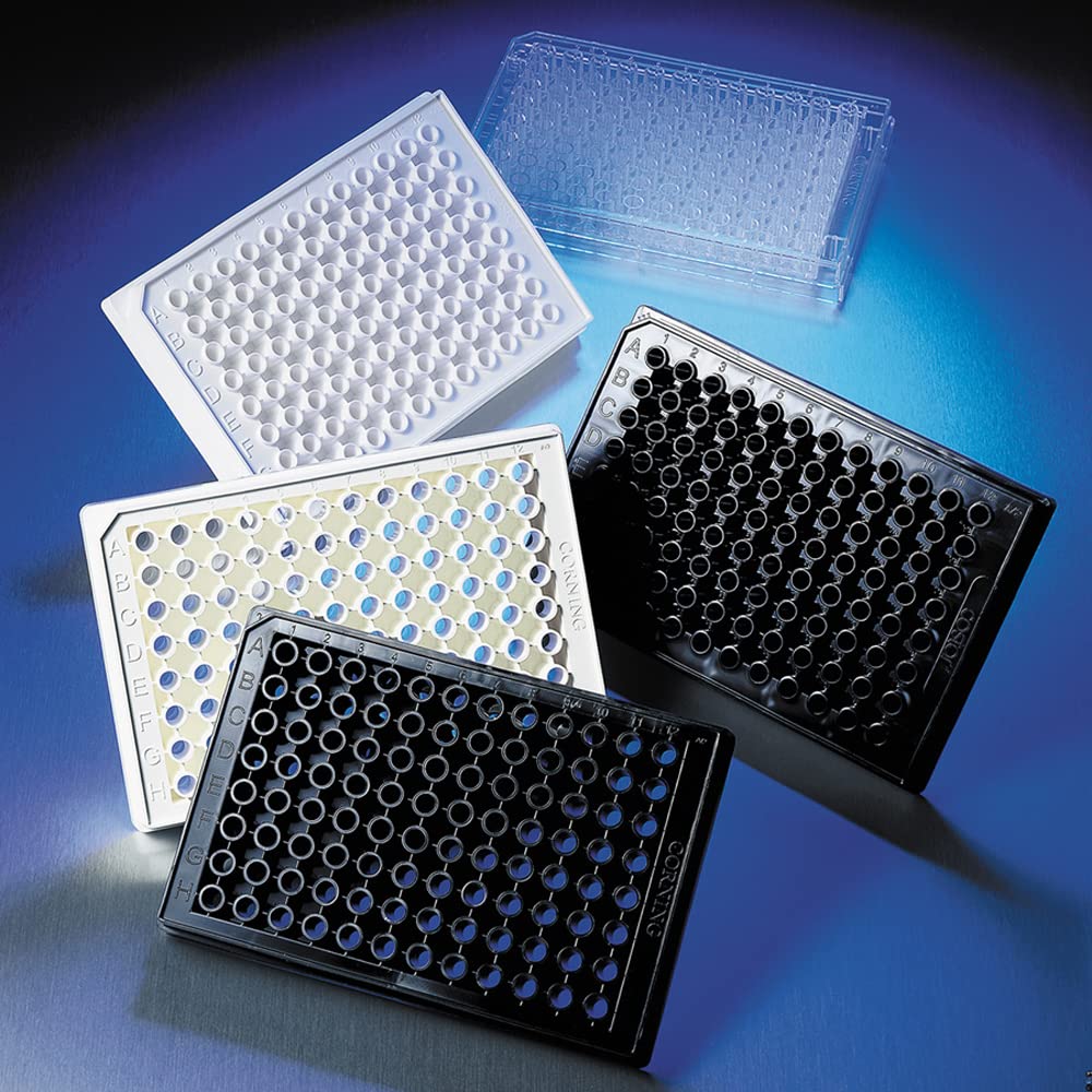 Corning 4591 96 Well Black Round Bottom for ULA Microplate with Lid, Sterile (Pack of 24)