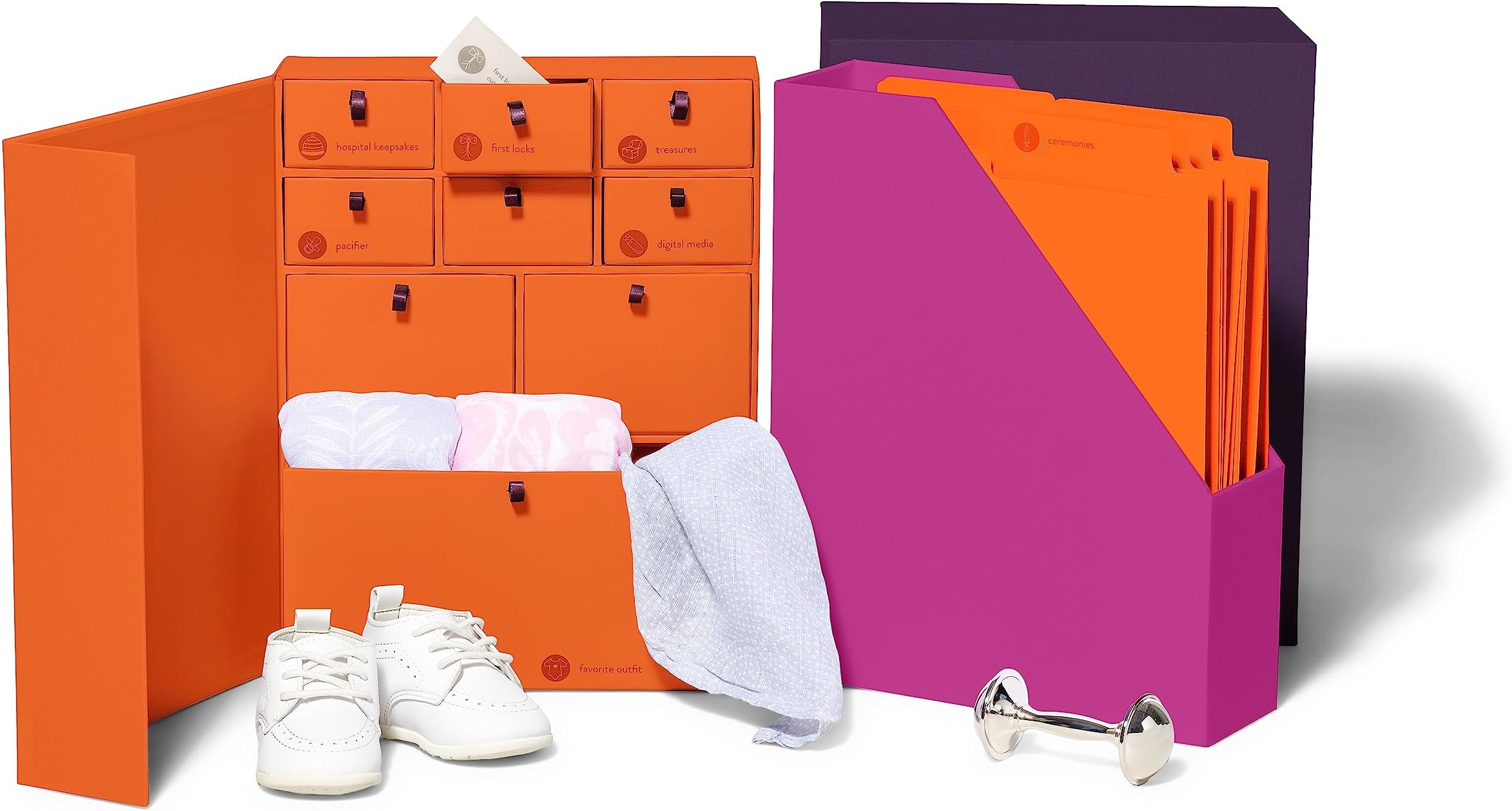 Baby Keepsake Box - Newborn Keepsake Gift - Pregnancy Gift - - Memory Box- Personalized - Handmade & Acid-Free for Durability - Customizable + Memories Organizer System - Plum