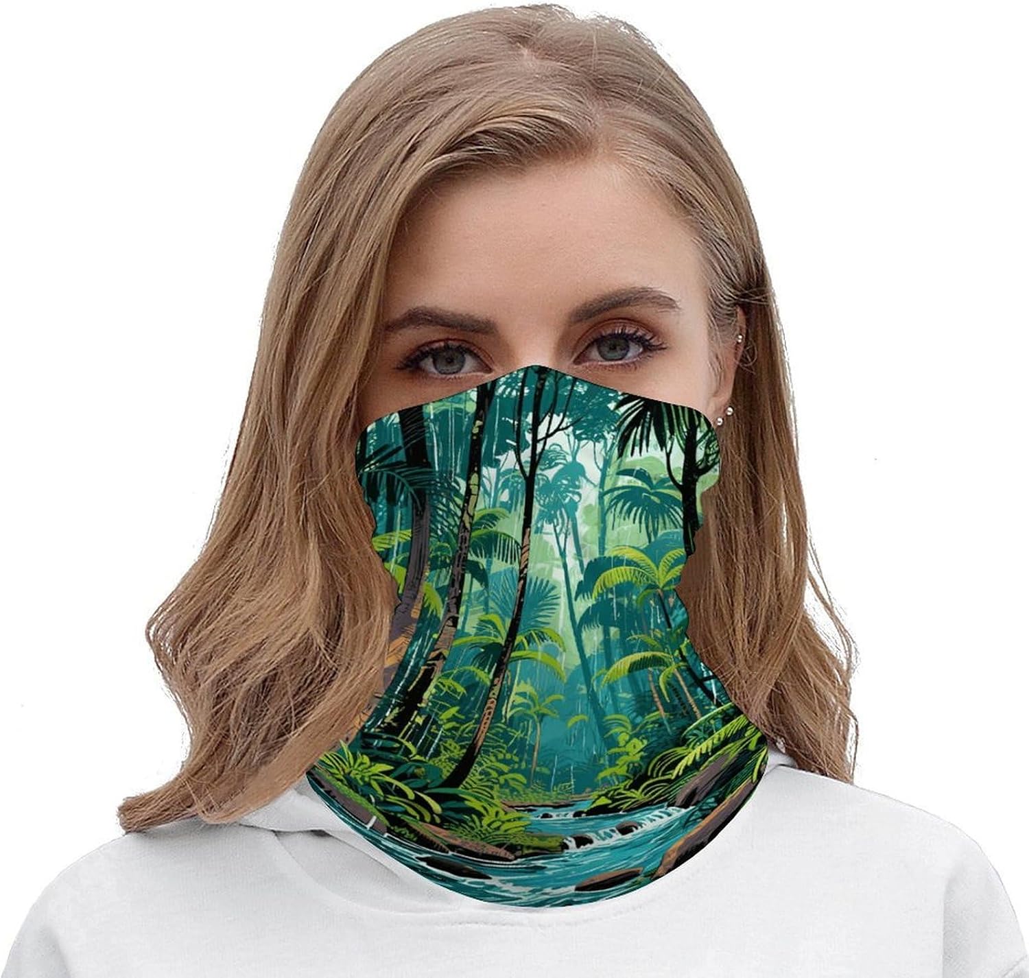 Tropical Rainforest UV Protection Bandana Neck Gaiter Face Mask image 5