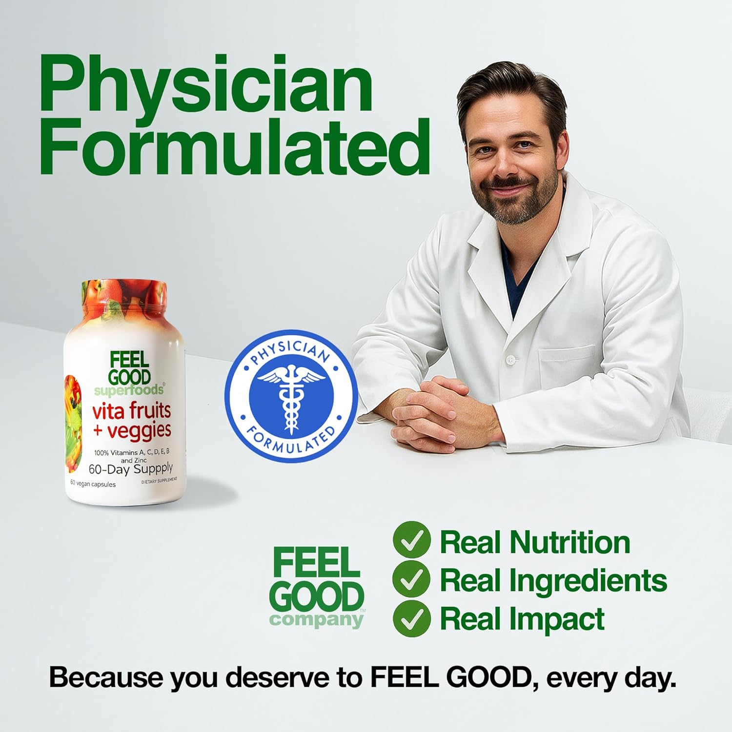 FeelGood Superfoods 1000mg Immune Support Capsules Made with 25 Organic Fruits and Vegetables, Strong Immunity Boosters with Vitamins A, C, D3, and Zinc, 60 Count - Image 7