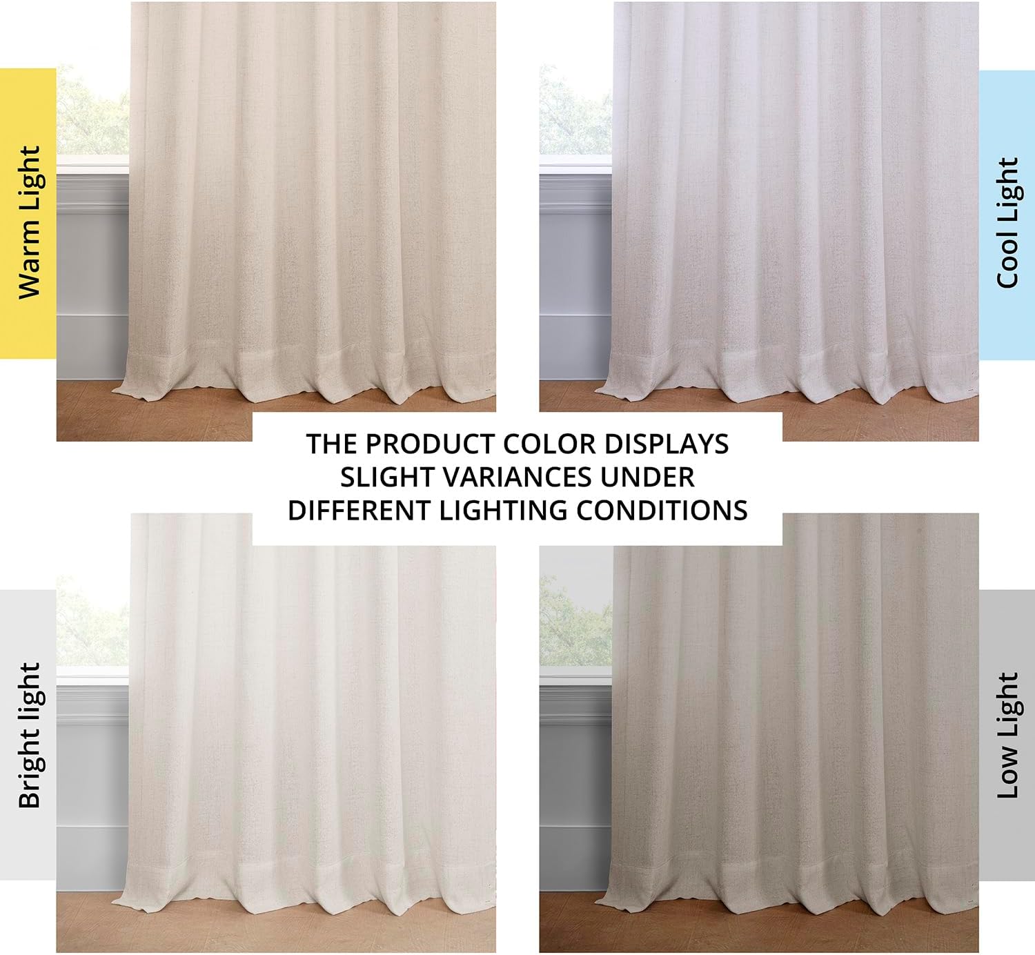 HPD Half Price Drapes Farm Town Faux Linen Textured Semi Sheer Curtains for Bedroom 108 Inches Long (2 Panels) -Rod Pocket Window Curtains for Living Room & Home Decor - 50 X 108, French Country Cream