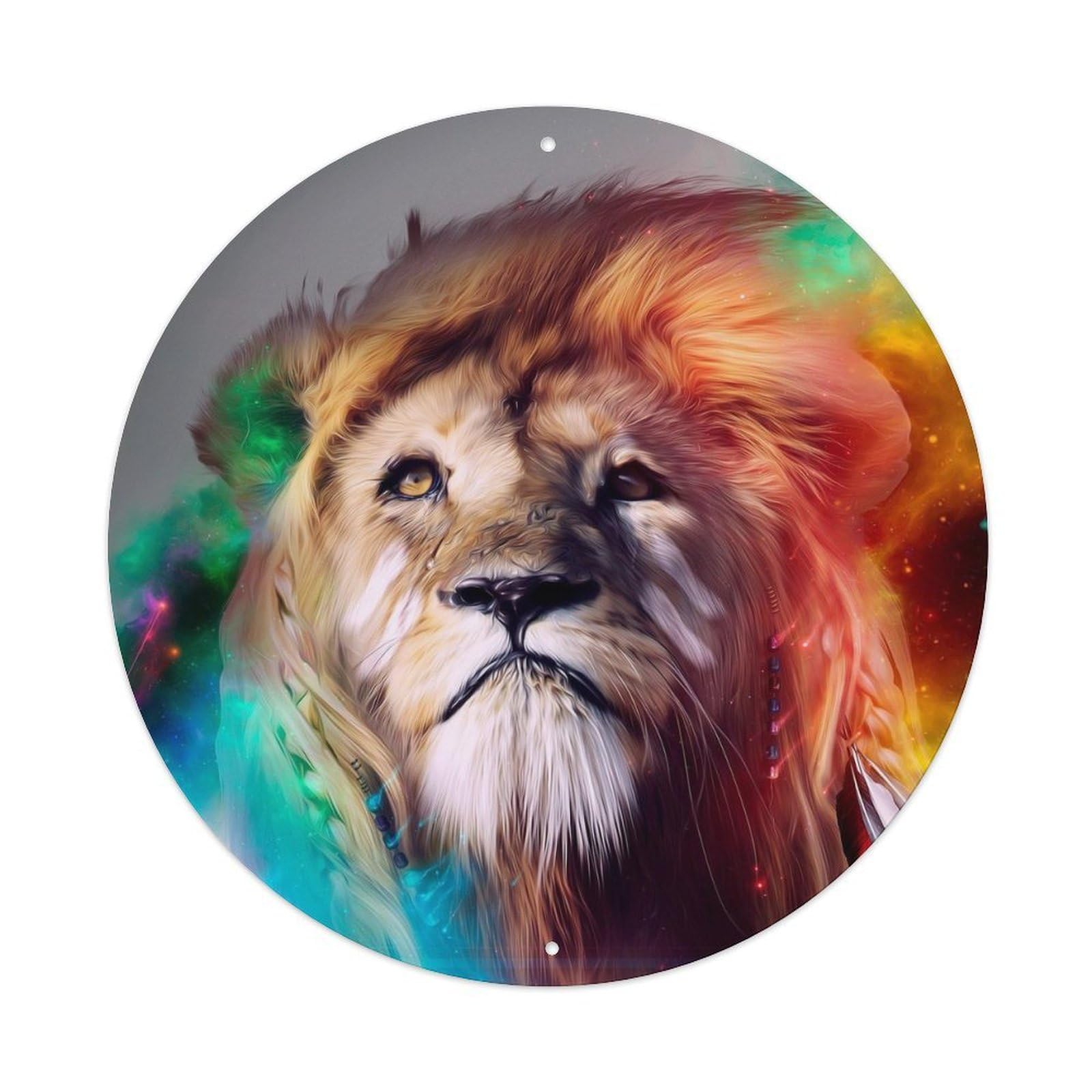Animal Artwork Lion Vintage Metal Tin Sign Plaque Wall Decor for Cafe, Club Bar, Office, Garden Metal Poster 8x8Inch