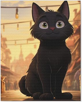 DIY 3D Diamond Painting Drawing Pictures by Number Kits Black Cat Market Cross Stitch Crystal Rhinestone Embroidery Paintings Pictures Arts Craft for Home Wall Decor