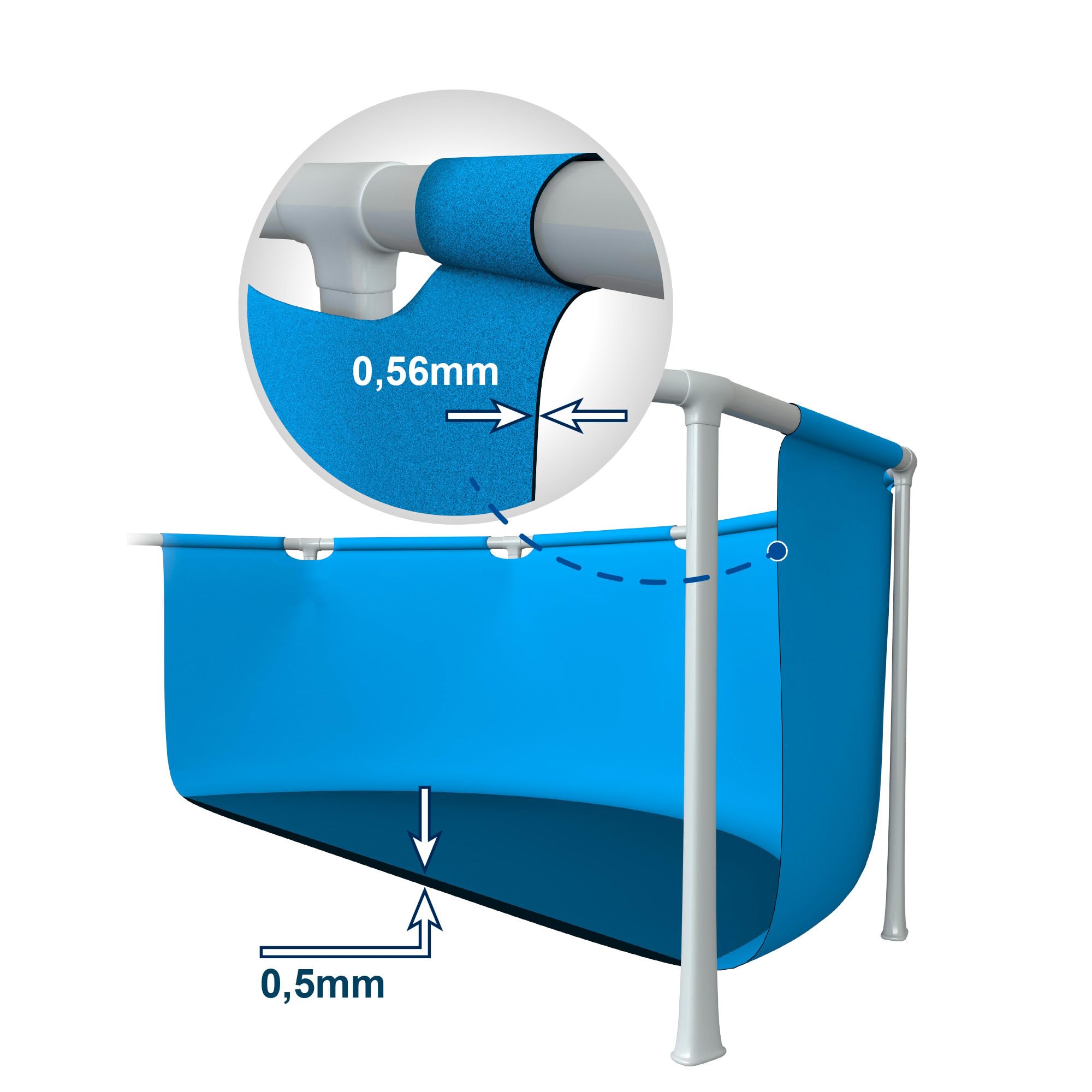 Intex 28274NP - Piscina Fuori Terra Rectangular Frame Rettangolare, Pompa Filtro 2006 L/h, 7127 L, Acciaio e PVC, Blu, 450x220x84 cm
