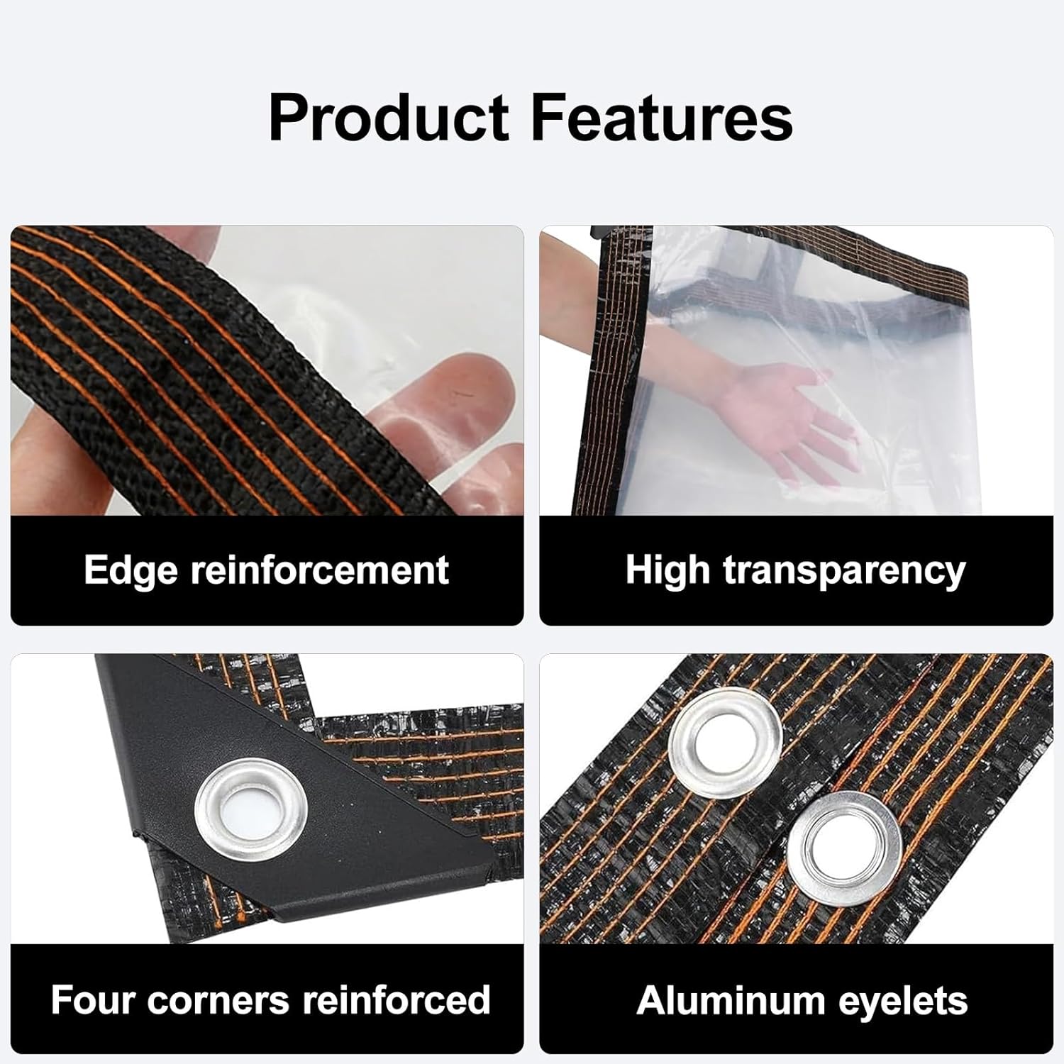 Clear Tarp Transparent Tarps, Patio Clear Vinyl Tarp, Transparent Waterproof Raincloth for Roofs, Garden Clear Plastic Tarps for Covering Henhouse Porch Canopy Plant Patio(2x5m/6.6x16.4ft)