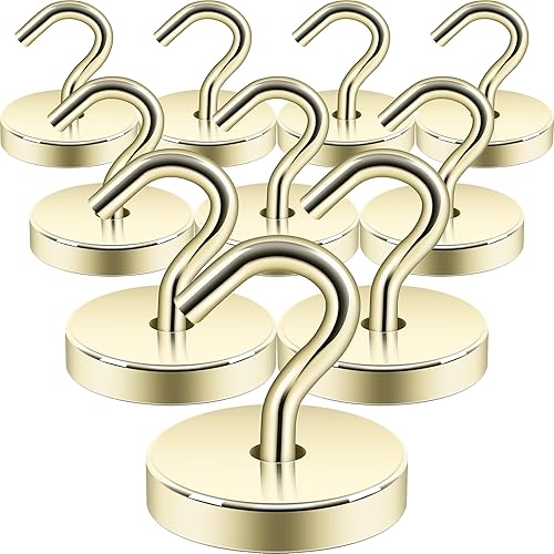 Miniatura 55 de Neosmuk - Ganchos magnéticos, elementos esenciales para cruceros, ganchos magnéticos resistentes de 40 libras+ para cabinas de crucero, plateado