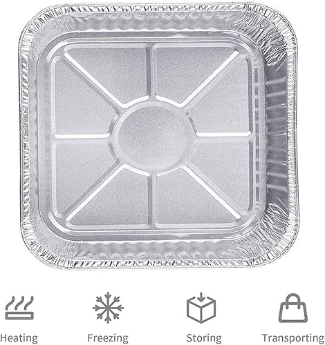 Miniatura 4 de Ailelan Sartenes de aluminio, sartenes de papel de aluminio de 8 x 8 pulgadas, paquete de 50 sartenes de aluminio desechables perfectas para