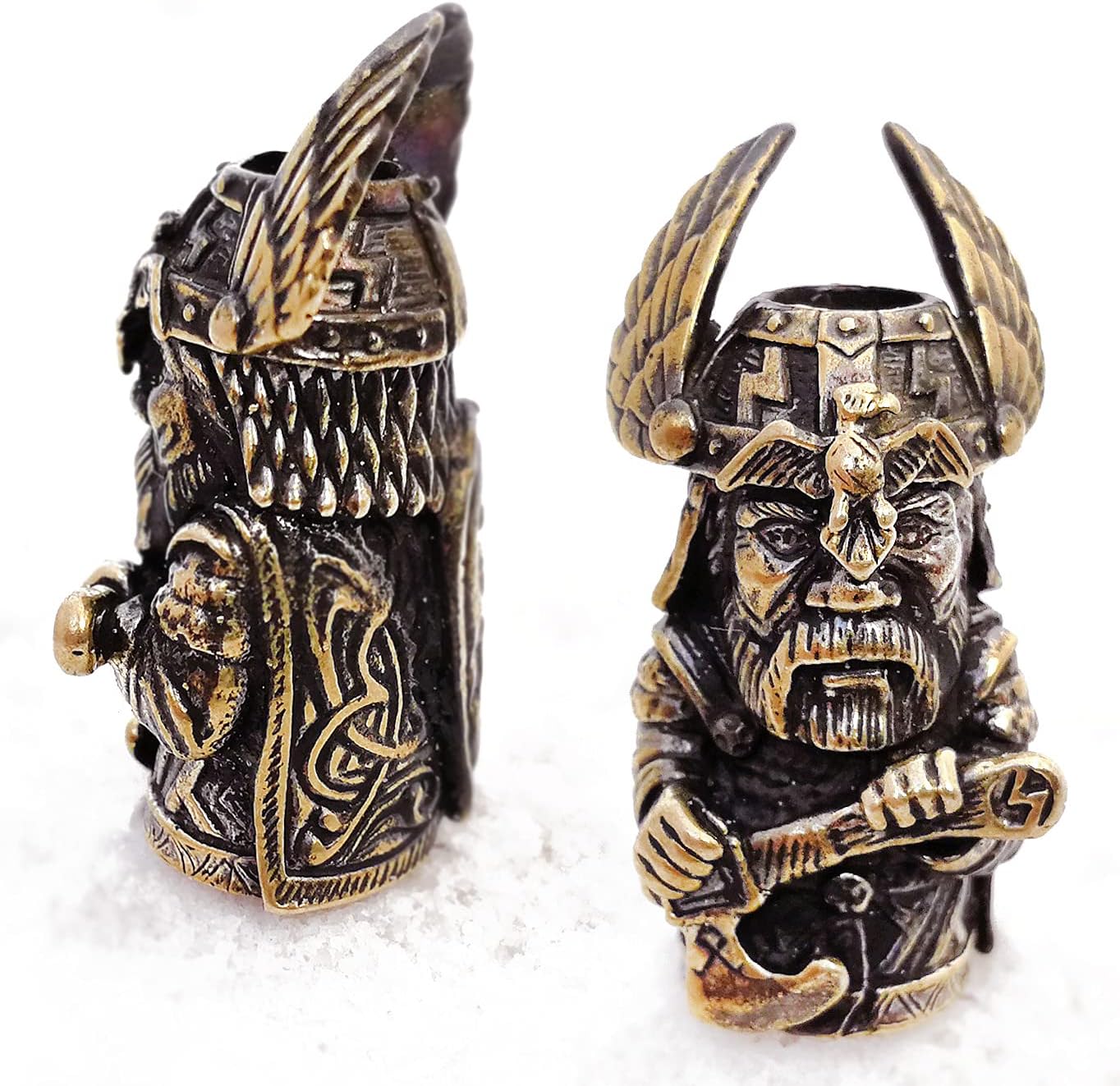 СooB EDC Paracord Bead, Beard Bead, Knife Lanyard Bead Charm Knight Warrior Collection. Metal Hand-Casted Paracord Beads Pendants for Paracord Lanyards 1Pcs/Lot (Odin God Bronze)