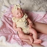 Silicone Baby Doll Lifelike Reborn Baby Dolls - 16 Inch (Weight 4 Lb) Full Platinum Silicone Reborn Baby Doll Slicone Full Body Anatomically Correct Sleeping Baby Girl with Gift Box