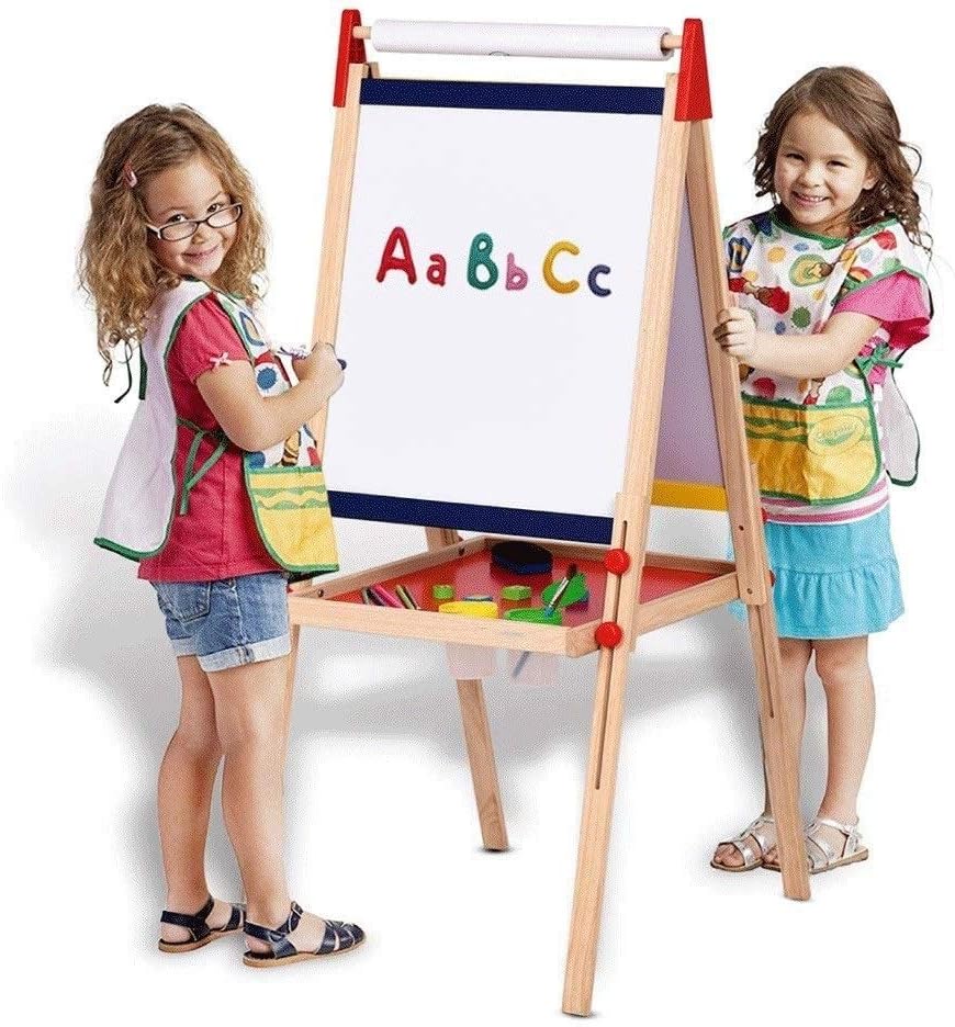 Wooden Children's Drawing Board Double-Sided Magnetic Blackboard can be Raised and Lowered Household Baby Painting Graffiti Writing