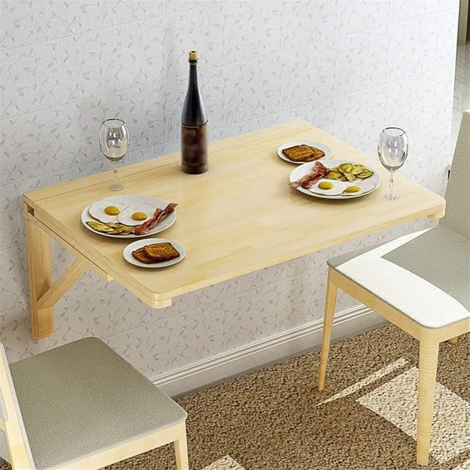 GaRcan Computer Desk Wall-mounted Folding Drop Leaf Wall Hanging Table ...