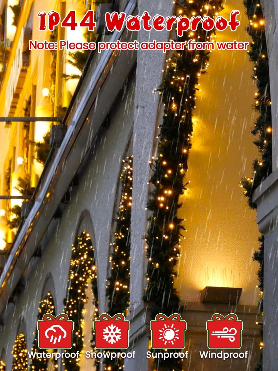 50FT 1000 LED Christmas Cluster Lights, Firecracker String Lights with Remote & 8 Modes & Timer, Waterproof Fairy Twinkle Light Plug in for Indoor Outdoor Party Garden Xmas Tree Decoration, Warm White