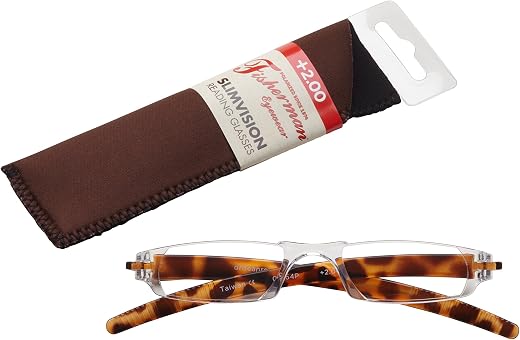 Fisherman Eyewear Slim Vision Rimless Reading Glasses with Temples (+2.00)