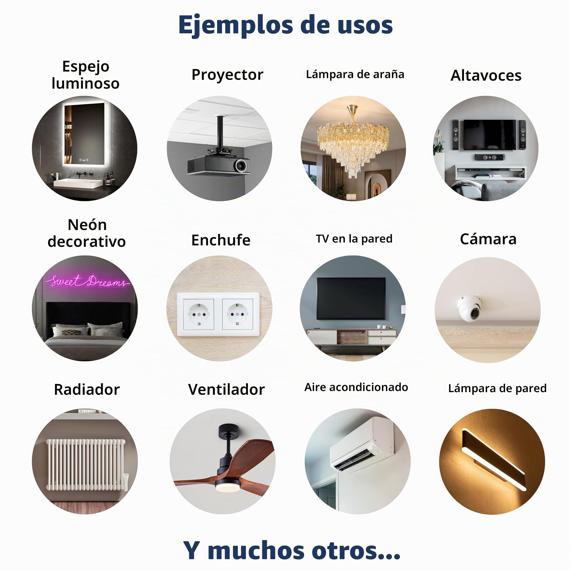 Cable eléctrico ultra plano invisible de 3M 230V/16A – 3 LÍNEAS - PACK DE ILUMINACIÓN desaparece bajo pintura, papel pintado, azulejos… Fin de las canaletas para cables