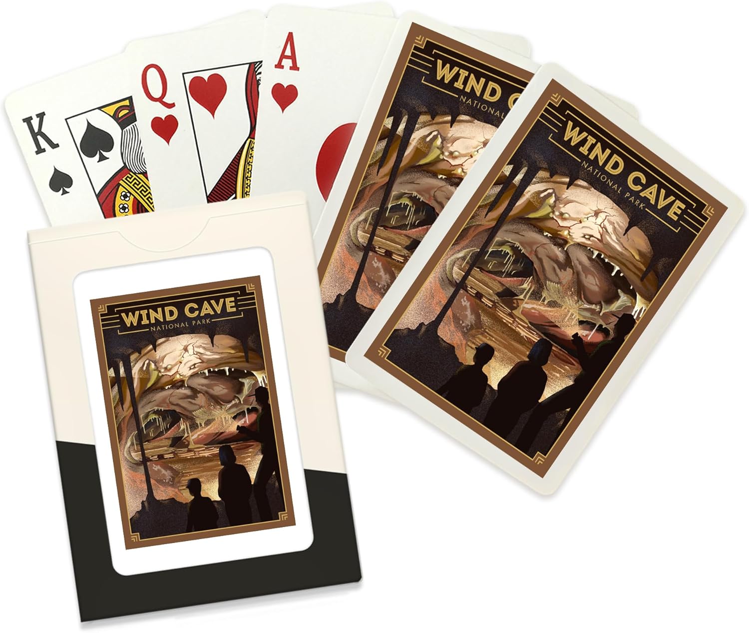 Lantern Press Wind Cave National Park, South Dakota, Lithograph National Park Series, 52 Playing Cards for Adults, Poker Size Card Deck
