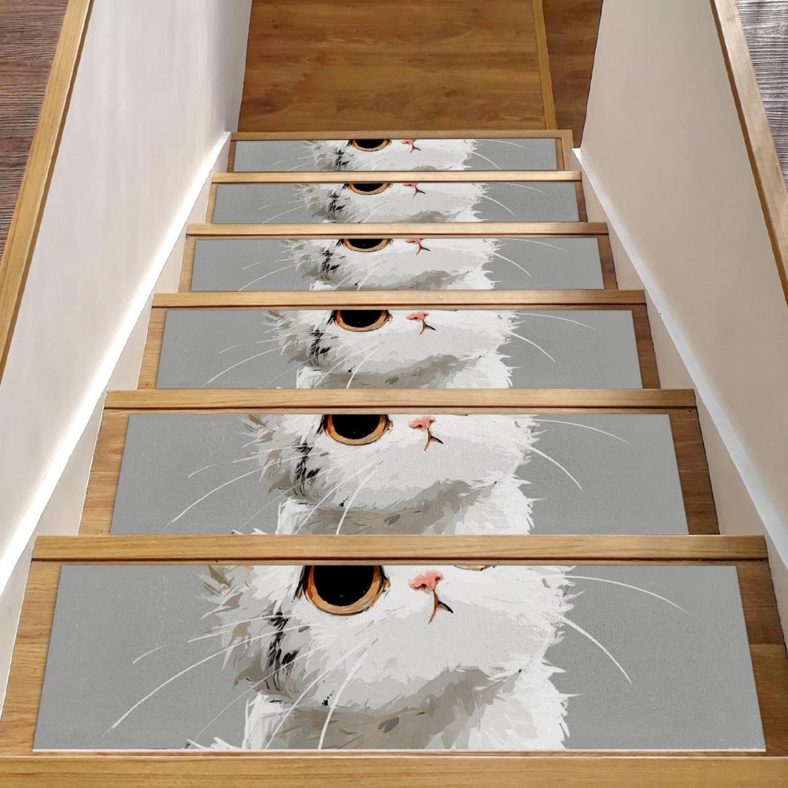 Tapis d'escalier antidérapant chat pour marche bois chien et enfant