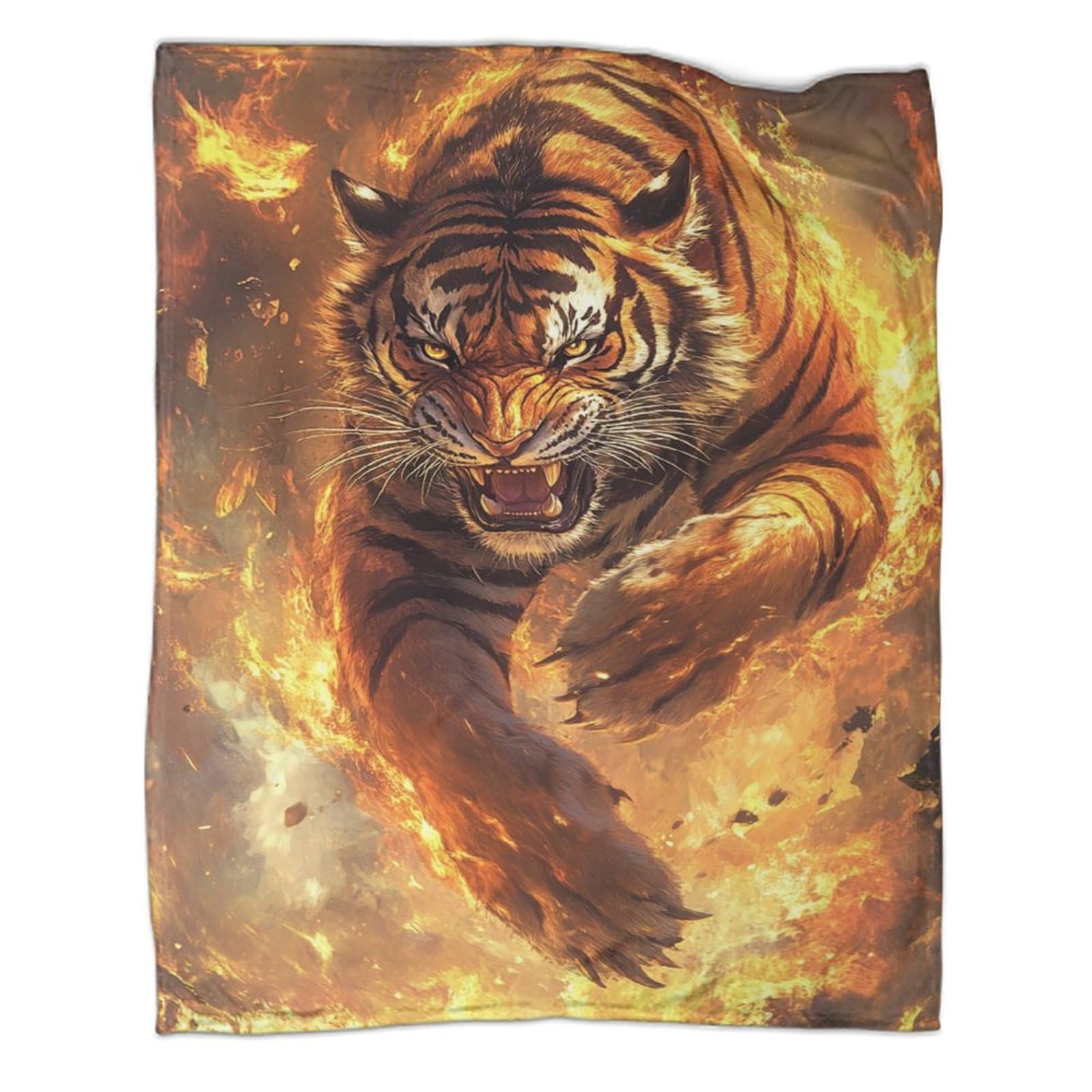 Plaid tigre couverture chaude et jeté de canapé design 180 x 200