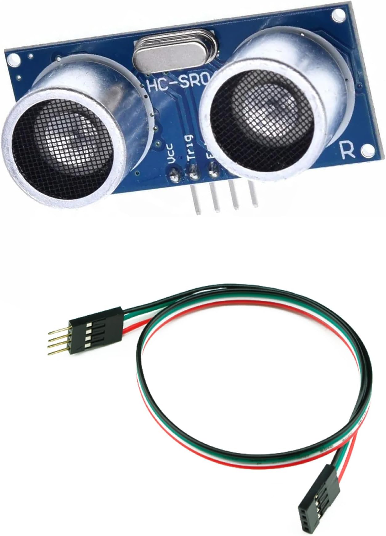 Ultrasonic sensor HC-SR04 with jumper wires male to female (4 pcs) combo