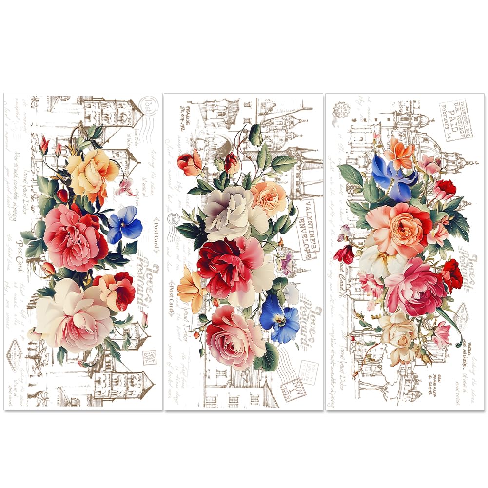 Flores vintage para frotar en cajones de madera de tu hogar