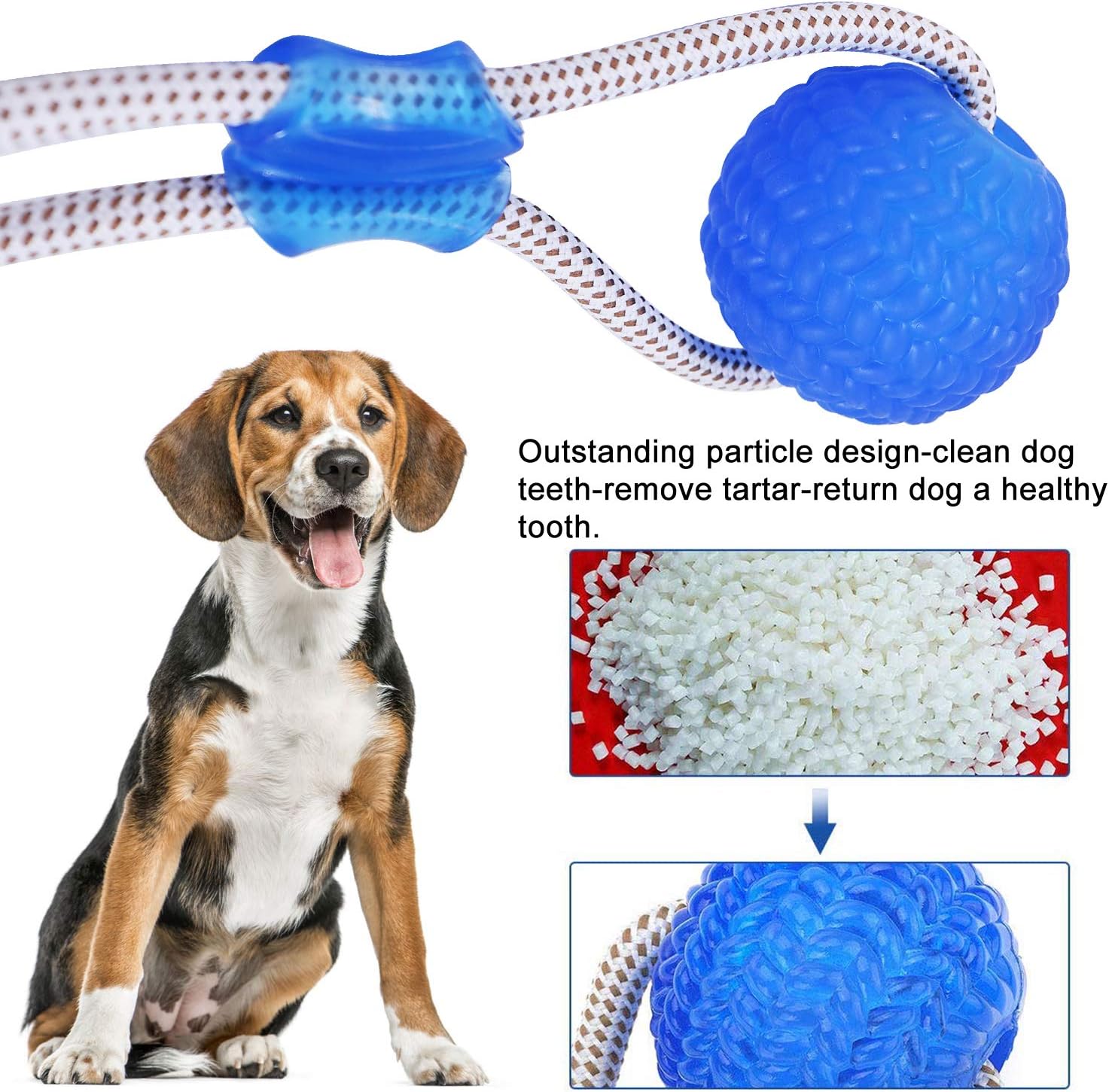 Suction Cup Dog Toy, Multifunction Pet Molar Bite Toy with Strong Rope and Powerful Suction Cup for Tug and Chewing, Helps Clean Teeth