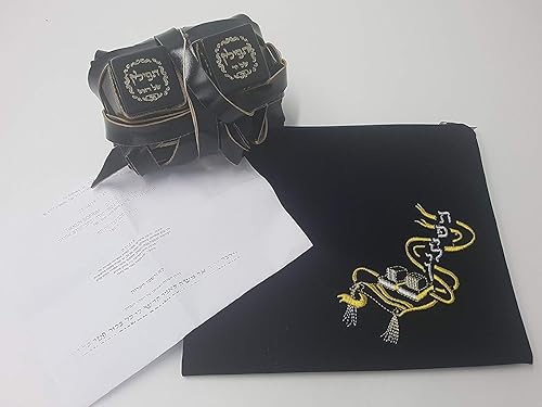 Tefillin para diestros Ashkenaz Versión Kosher judío Tefilin Ashkenazic