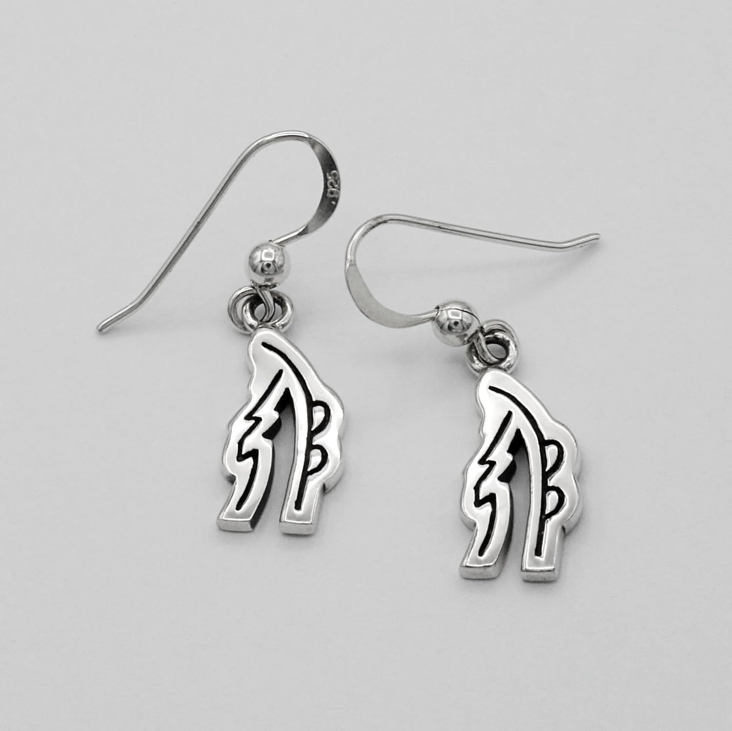 Sterling Silver "Sei Hei Ki" Symbol Reiki Earrings for Balance