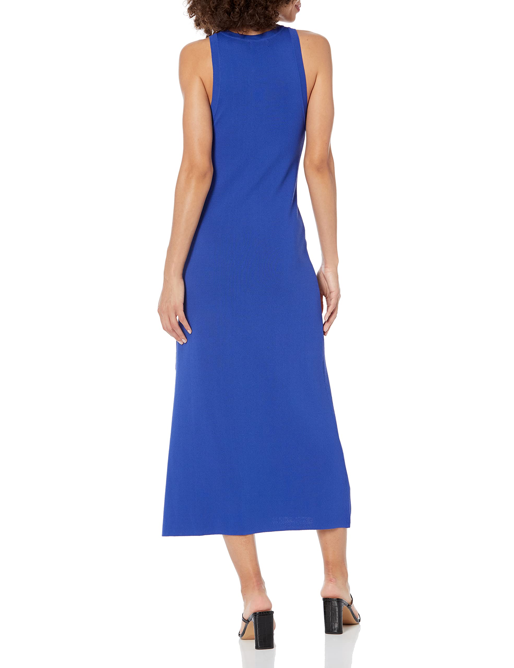 The Drop Women's Gabriela High Neck Cut-in A-line Side-Slit Maxi Sweater Dress