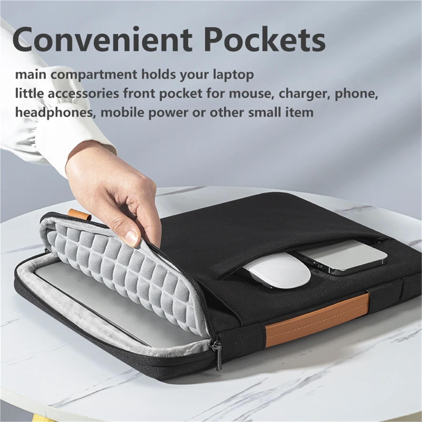Manicotto per Tablet Borsa a Tracolla for Tablet Antiurto Custodia for Tablet Portatile Custodia con Cerniera for Tablet per Tablet(Gray Handbag,7.9-11 inch)