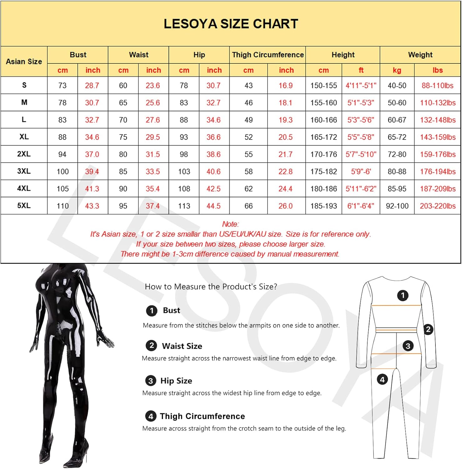 LESOYA Women's Sexy Wetlook PVC Catsuit Shiny Zipper Crotch Bodysuit Jumpsuit with Gloves Clubwear