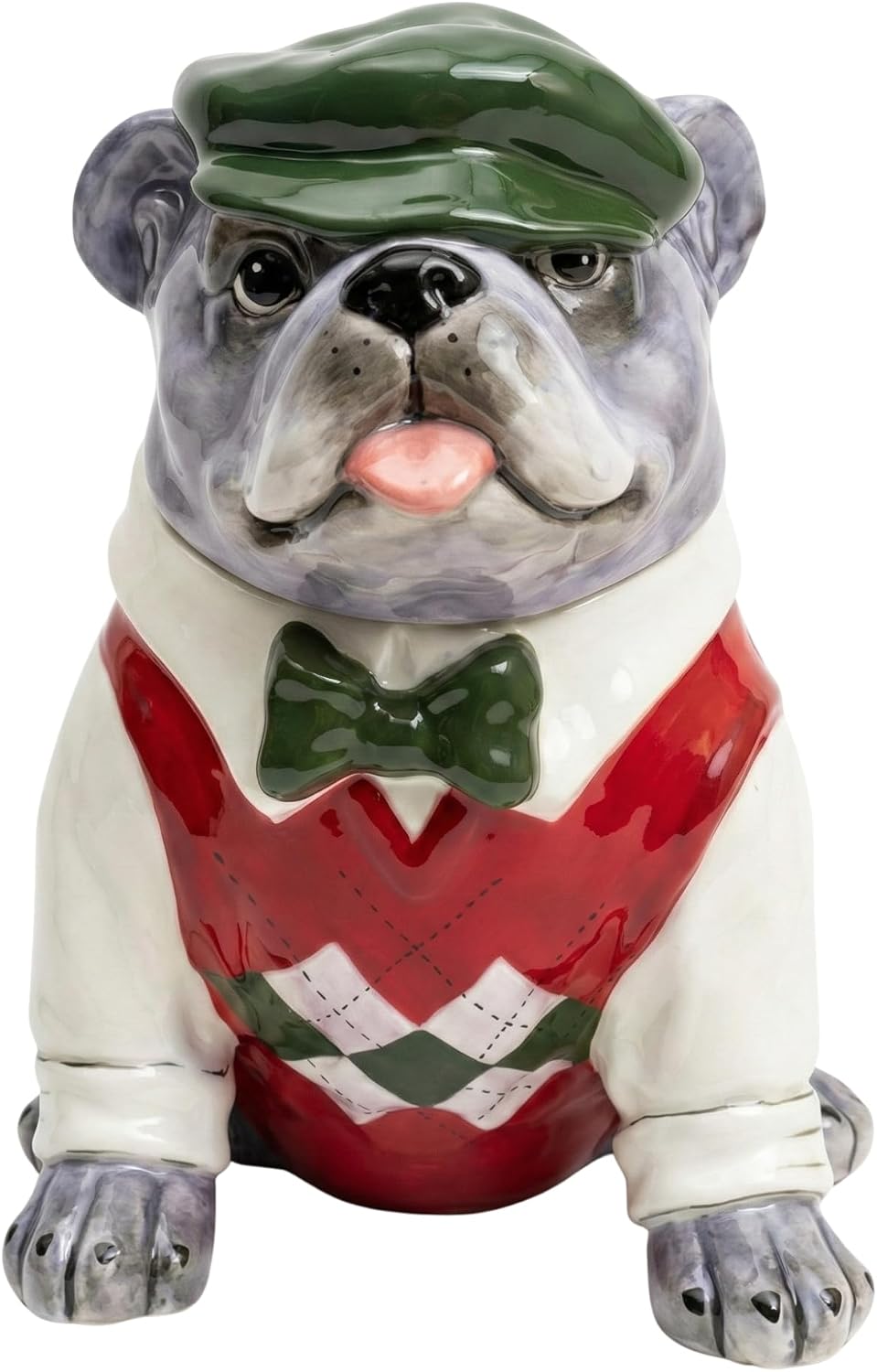 Blue Sky Clayworks Sweater Dog Treat Jar, 9" L x 7.25" W x 9.875" H