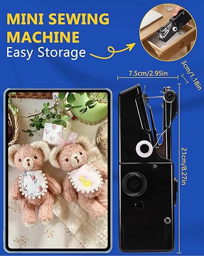 Miniatura 4 de Máquinas de coser de mano, máquina de coser a pilas, máquina de coser fácil de operar para principiantes, máquina de coser portátil para varias