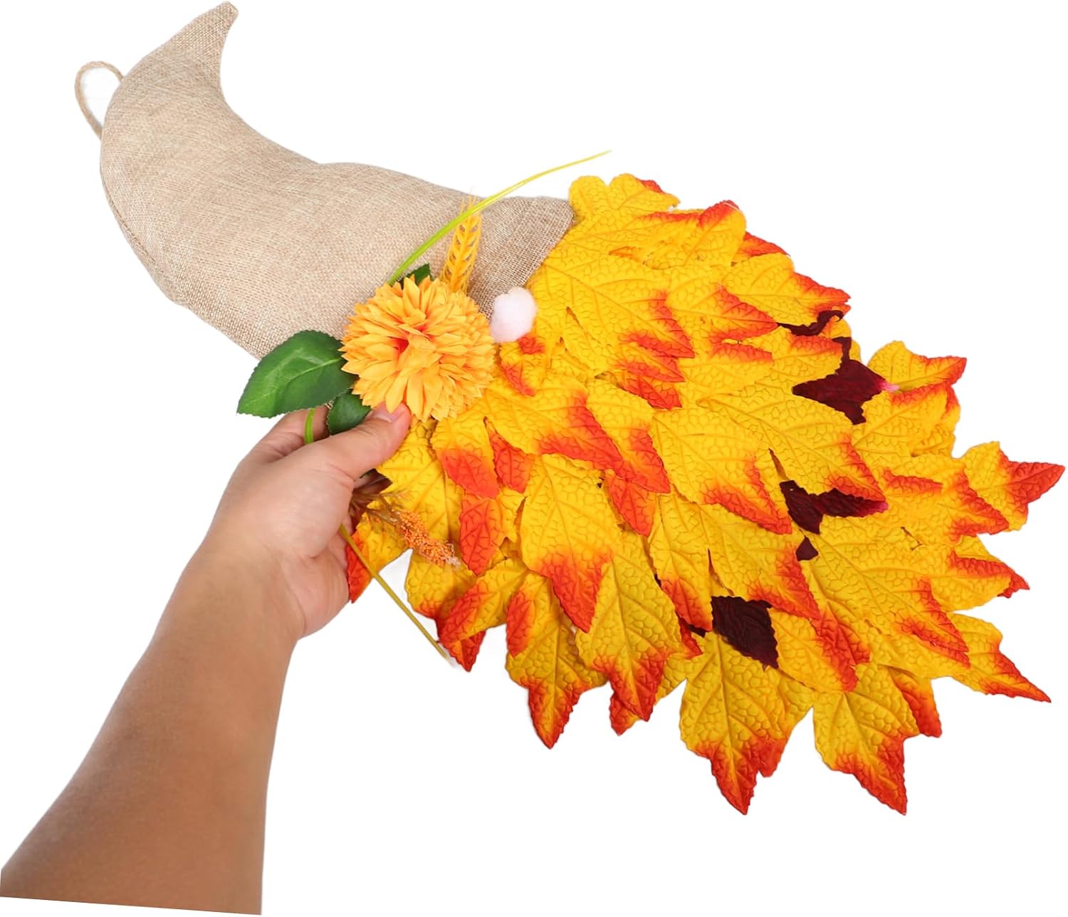 Autumn Gnome Wreath with Maple Leaves Fall Decorations for Front Door Indoor Decor Harvest-Themed Gnome Hat Garland for Thanksgiving Seasonal Celebrations