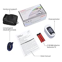 Vista 3 de CONTEC CMS50NA Pulse Oximeter Fingertip Blood Oxygen Saturation Monitor SpO2 and PR Value Waveform Blood Oxygen Neck/Wrist Corda, Grey