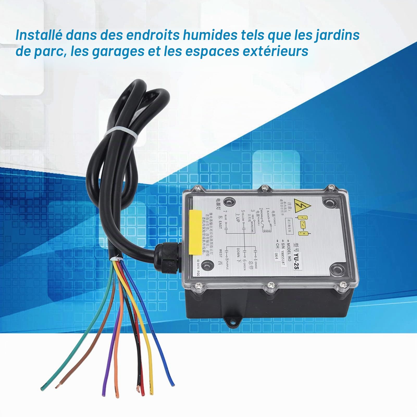 Télécommande radio industrielle à 2 clés pour grue de levage, émetteur et récepteur de télécommande de grue sans fil avec bouton d'arrêt, récepteur de commutateur radio de levage(CA 220V)