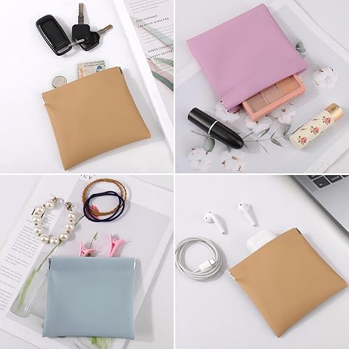 Miniatura 8 de BUSOHA Pequeña bolsa de maquillaje para bolso, mini bolsas de cosméticos portátiles para mujeres, monedero, lápiz labial, organizador de accesorios