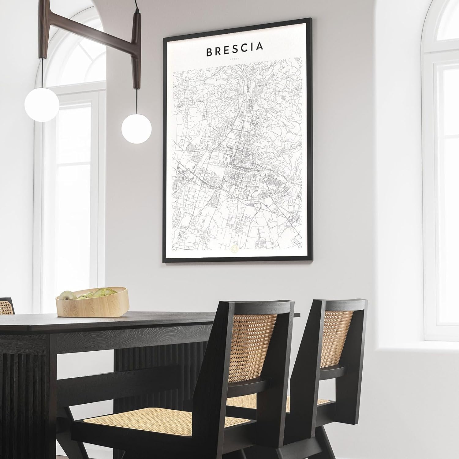 Modern Grey Poster of Brescia Italy | 11x17 12x18 16x24 24x36 Unframed Mininal Wall Art | Minimalism Hometown City Traveler Print for Gift | Minimalist Home Office Decor