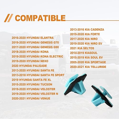 Miniatura 3 de 30 piezas de clip de retención de moldeo basculante azul compatible con Hyundai Kia Elantra Santa Soul Sportage 87756-1F000
