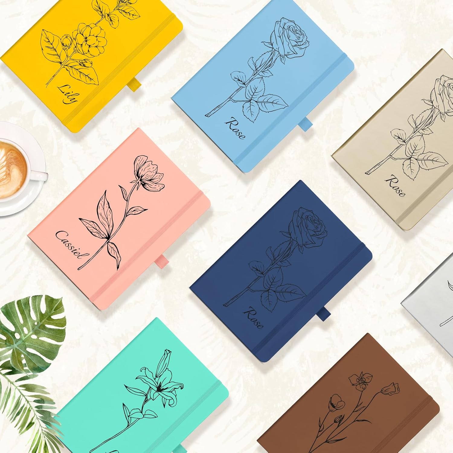 ENOMY 50 Pcs A5 Personalized Custom Notebook Bulk Notebook with Logo Image Text Leather Journal Personalized Gifts for Office, College, Business, Christmas, Birthday (deep Blue)