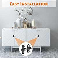 Vista 4 de 2 Packs Barn Door Lock Latches, Matte Black Stainless Steel Flip Gate Latch Security Door Latch, Door Lock for Barn Door, Pet Door, Bathroom, 2