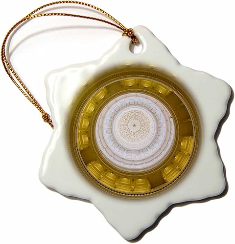 Miniatura 2 de 3dRose Estados Unidos, Austin, Texas, Capitol Building Dome Techo, Adorno Interior de copo de nieve, 3 pulgadas