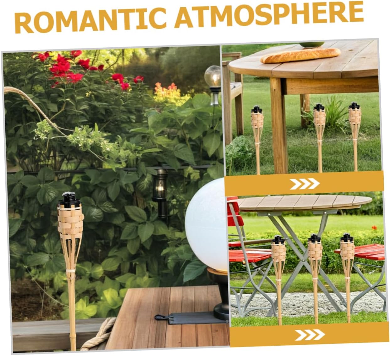 4pcs Garden Torch Lights Handmade Windproof Oil Lamps for Outdoor Weddings Festivals Luau Parties Sustainable Portable Lighting for Enchanting Atmosphere