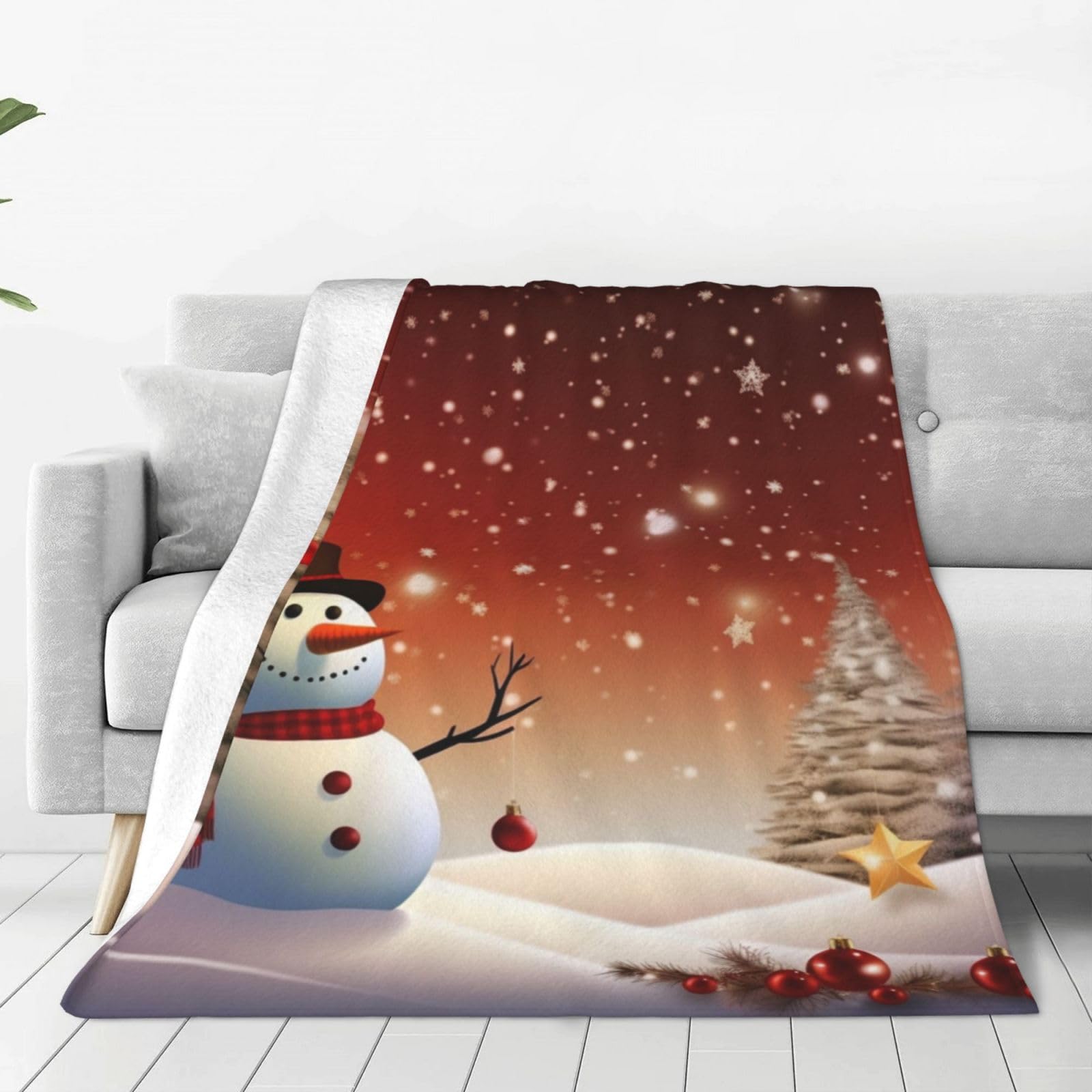 Couverture imprimée Merry Christmas Day en polaire peluche de qualité supérieure