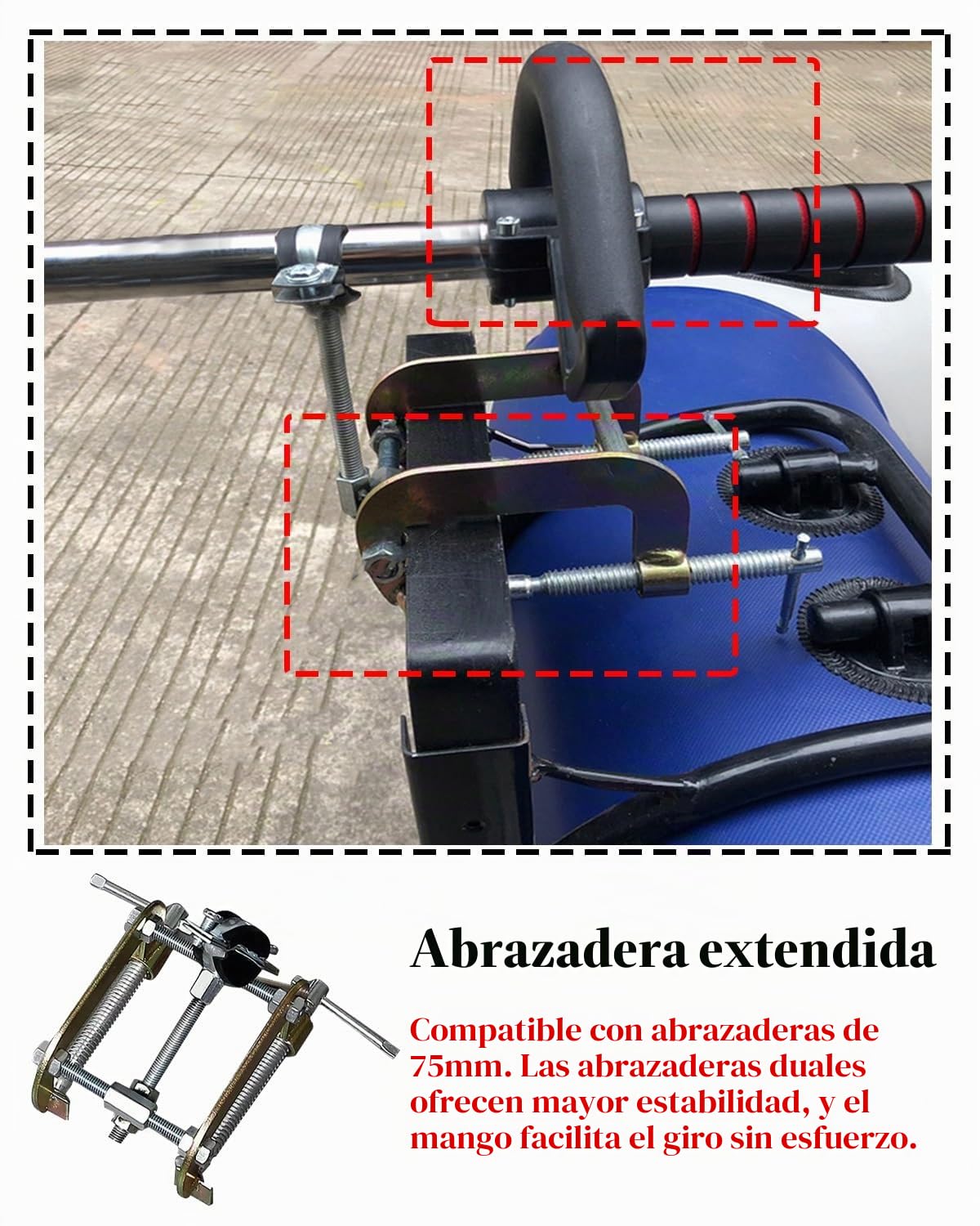 Motor Fueraborda Batería para Motor Eléctrico de Arrastre para Barco de Pesca, Motor Eléctrico Fueraborda para Tabla de Paddle Surf, Motor de Kayak Portátil(With Bracket,L-125cm(49 1/4"))