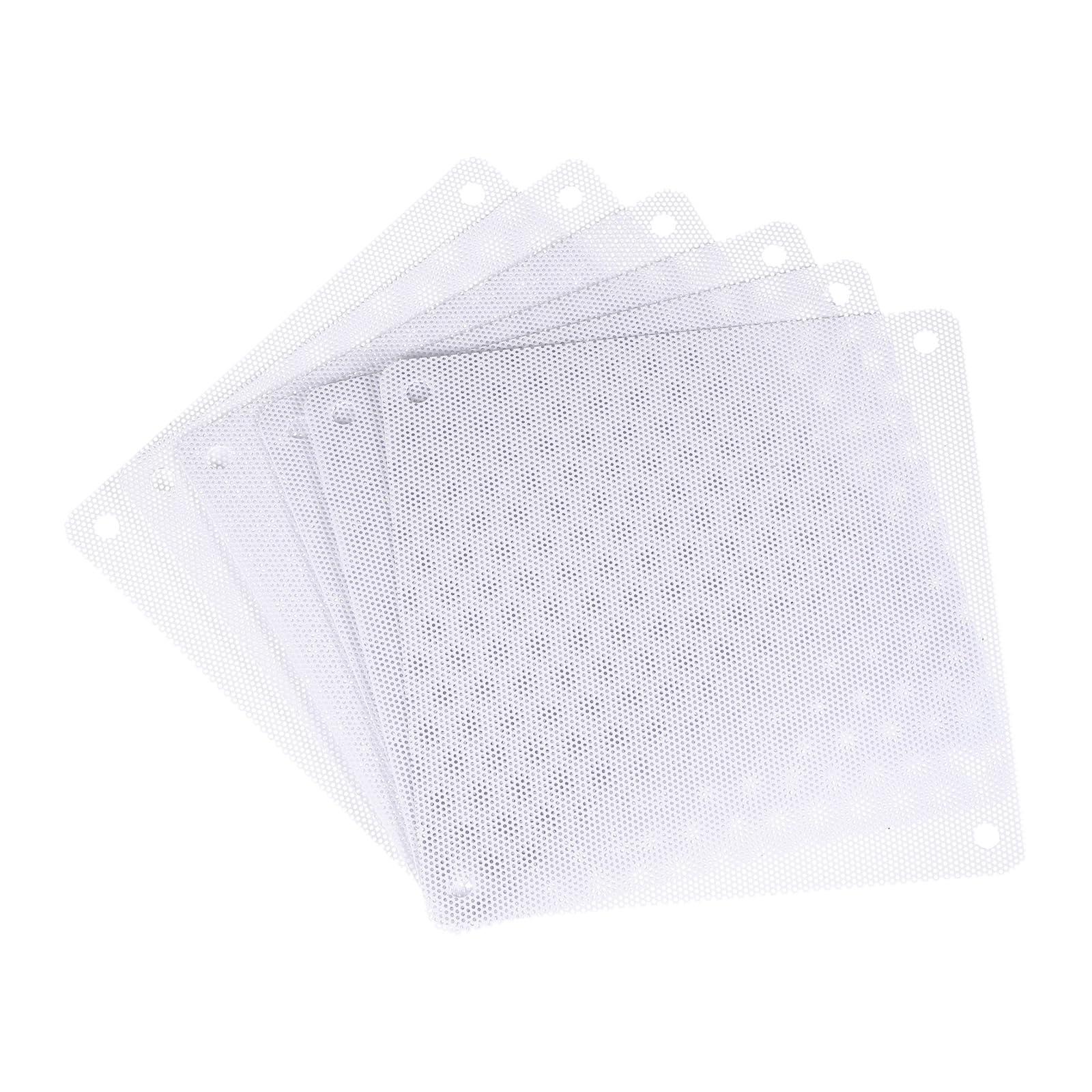 MECCANIXITY 6PCS PC Dust Filter, 120x120mm PVC Computer Case Cooler Dustproof Mesh Cover Fan Grills for Computer Chassis Speakers, White
