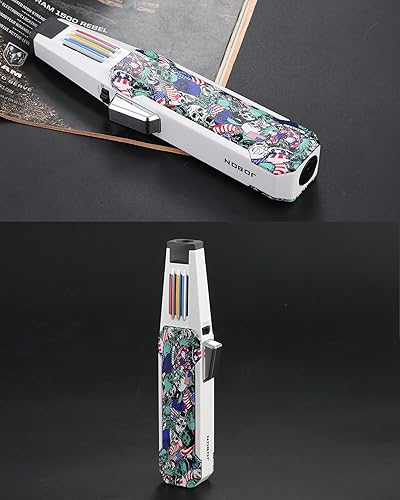 Miniatura 2 de Jnfire Jet Flame - Encendedor de butano recargable, resistente al viento, con regalo para parrilla, camping, barbacoa, butano no incluido