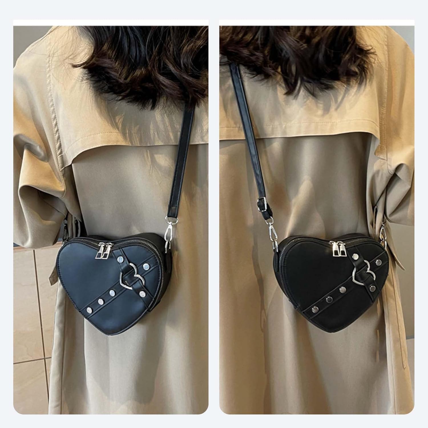 Small Crossbody Bags for Women and Grils, Shoulder Bag Women Leather Crossbody Purse with Zipper - Image 2