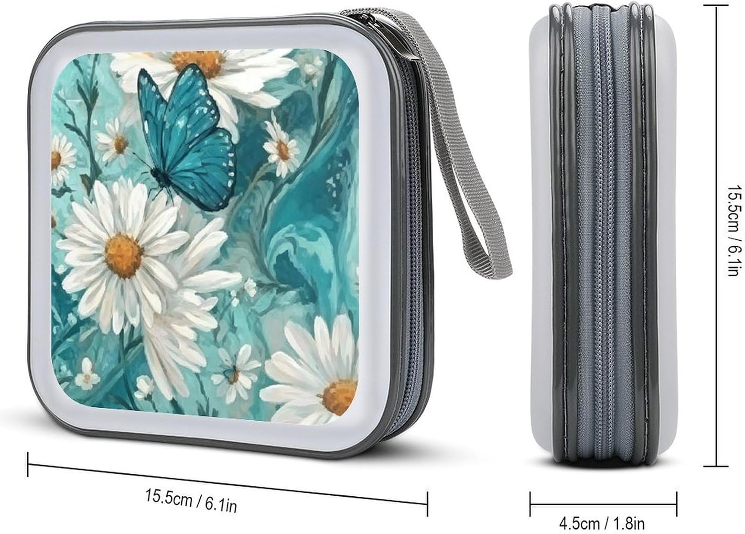 White Daisies CD Case CD Storage Box DVD Sleeves