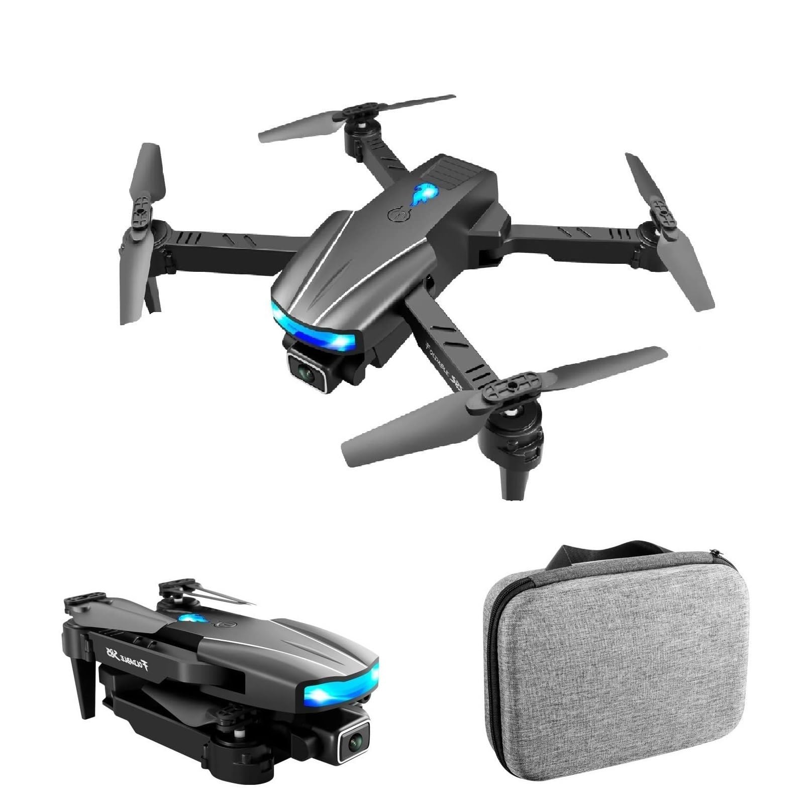 Dron CEKOCK 4K HD z podwójnym aparatem odpowiedni dla dorosłych/dzieci, mini dron ze składanym korpusem, inteligentny dron z automatycznym unikaniem przeszkód