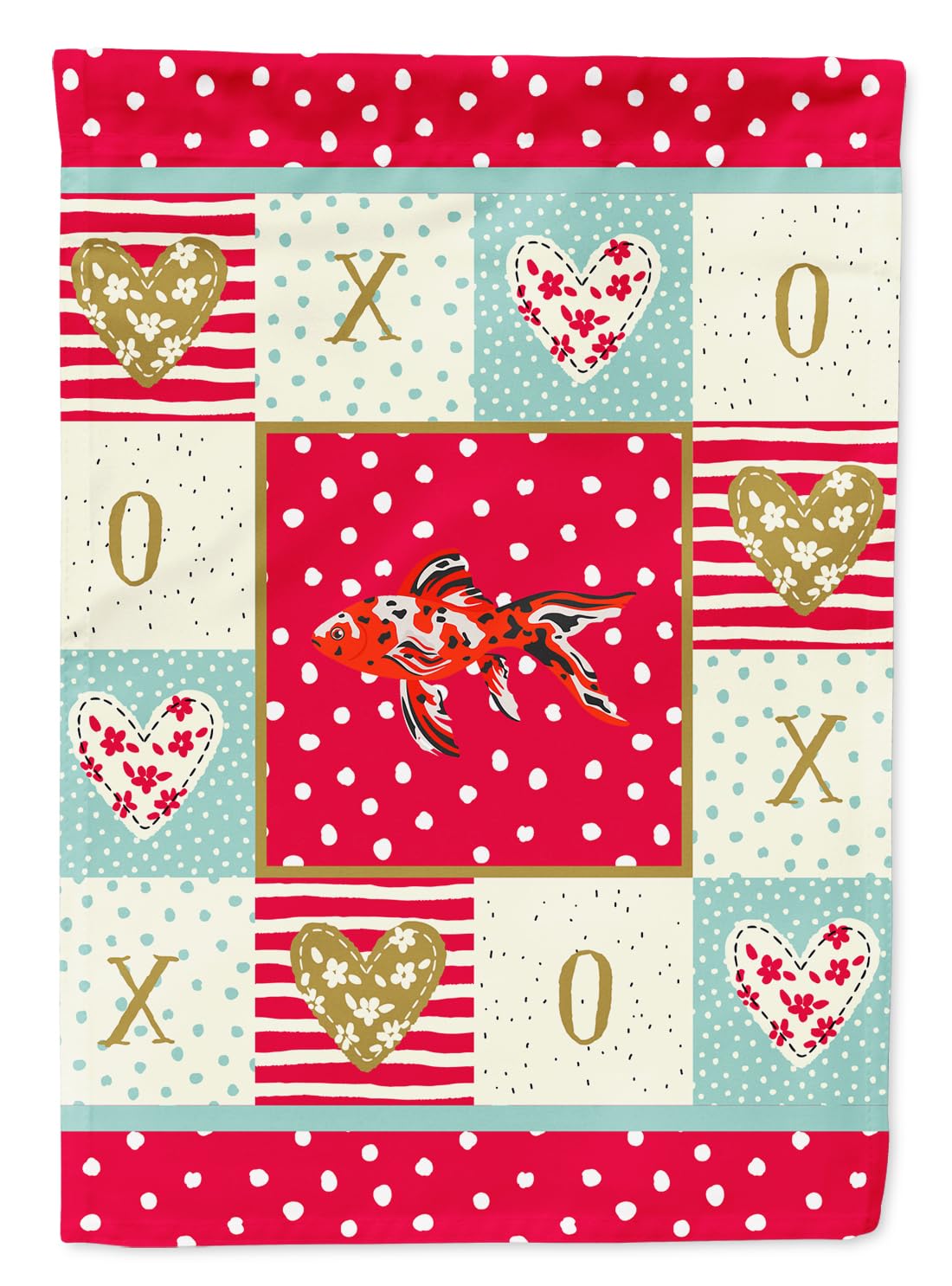 Drapeau Shubunkin Goldfish Love ornement de jardin de prestige multicolore