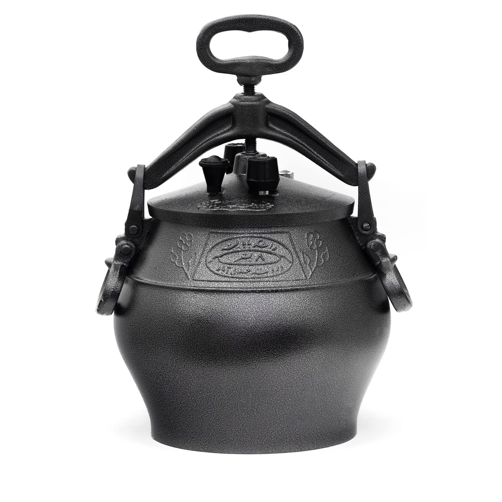 4BIG.fun Kazan orientale 10 L (8,5 L) con mestolo in alluminio Kazan Casseruola per carne casseruola per arrosto stufato asia cucina campo bollitore gulasch decorazione padella per carne